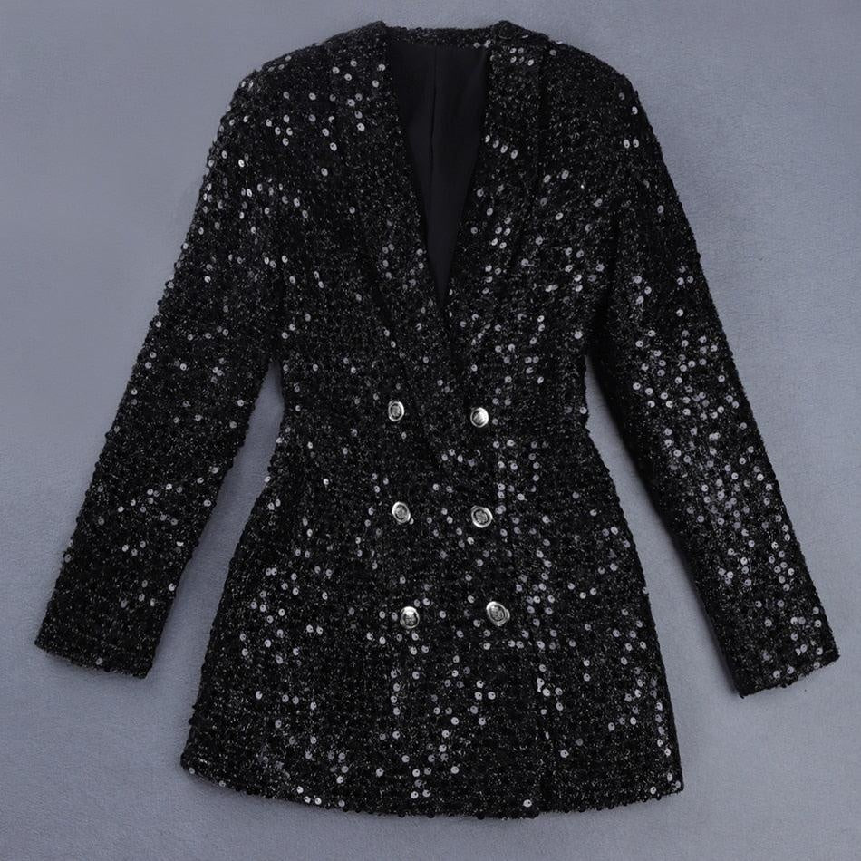 sequin double breasted blazer dress Amazon.com: Women's Sequin Blazer Dress Long Sleeve Double Breasted V Neck  Bodycon Mini Dresses for Party Club Night Out Black : Clothing, Shoes &  Jewelry