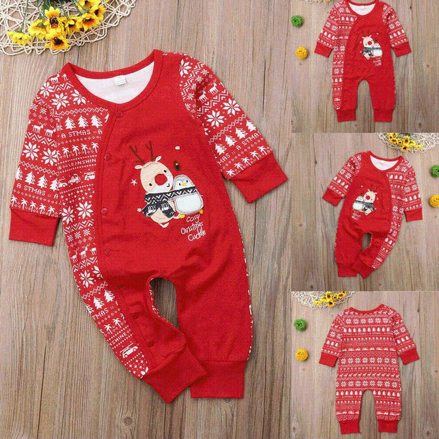 Newborn Baby Red Cotton Romper Christmas Party Clothes - MomyMall