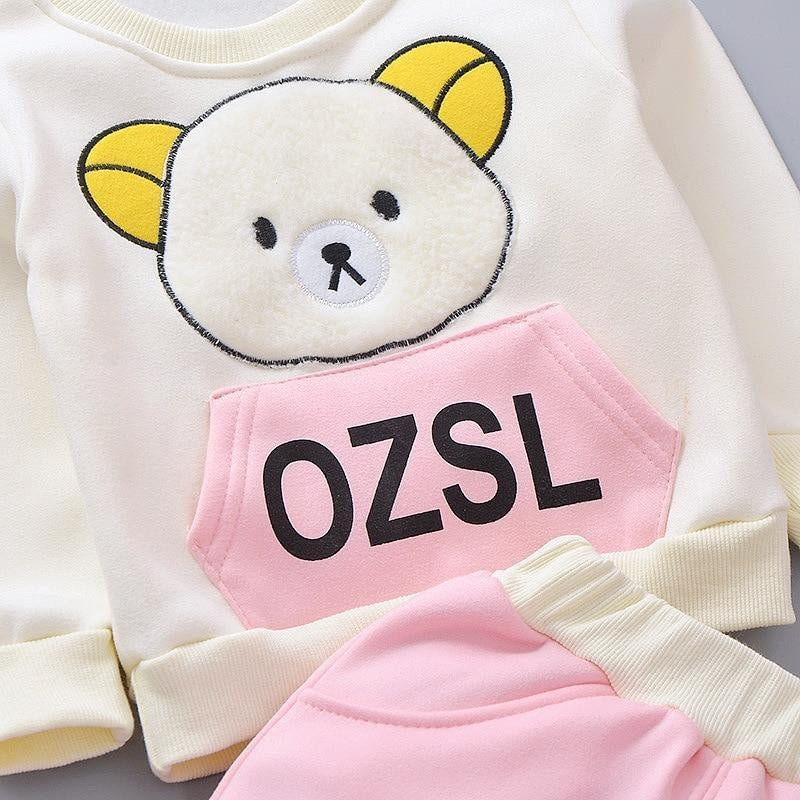 Toddler Kids Girl Warm Clothes Infant Tops+Bottoms+Vest 3Pcs Sports Suit