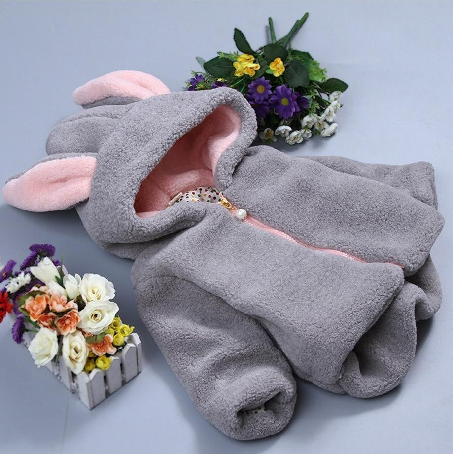 Toddler Girls Coat Winter Fashion Rabbit Thick Outwear 0-4 Years - MomyMall