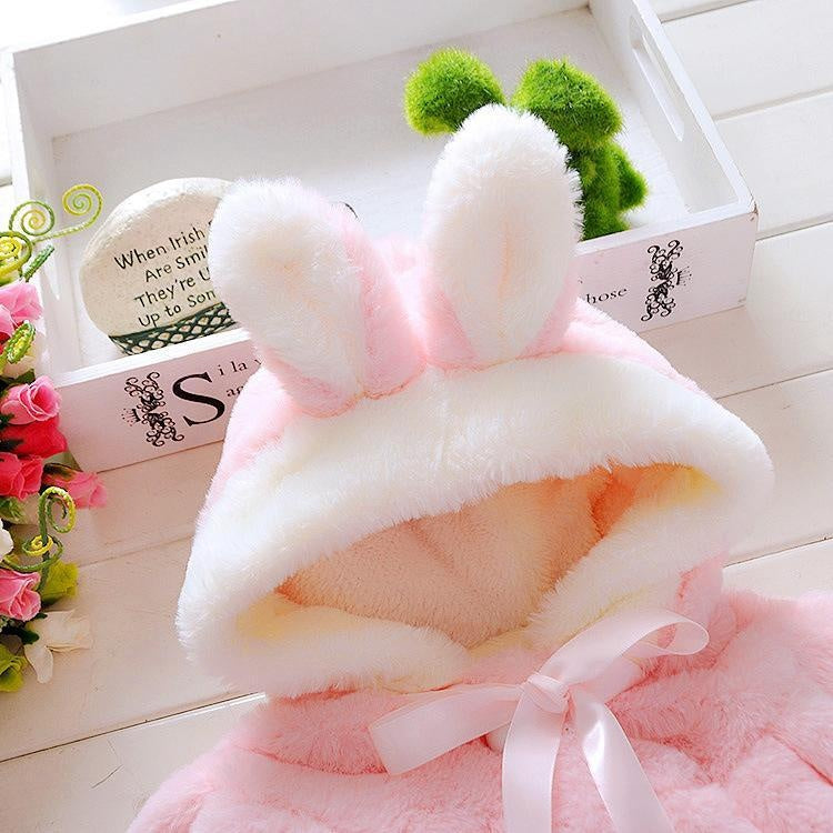 Baby Girls Winter Jackets Warm Fur Fleece Coat Jacket Hooded Outerwear