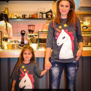 Mother & Daughter Cartoon Horse Matching Girls Cotton Dresses