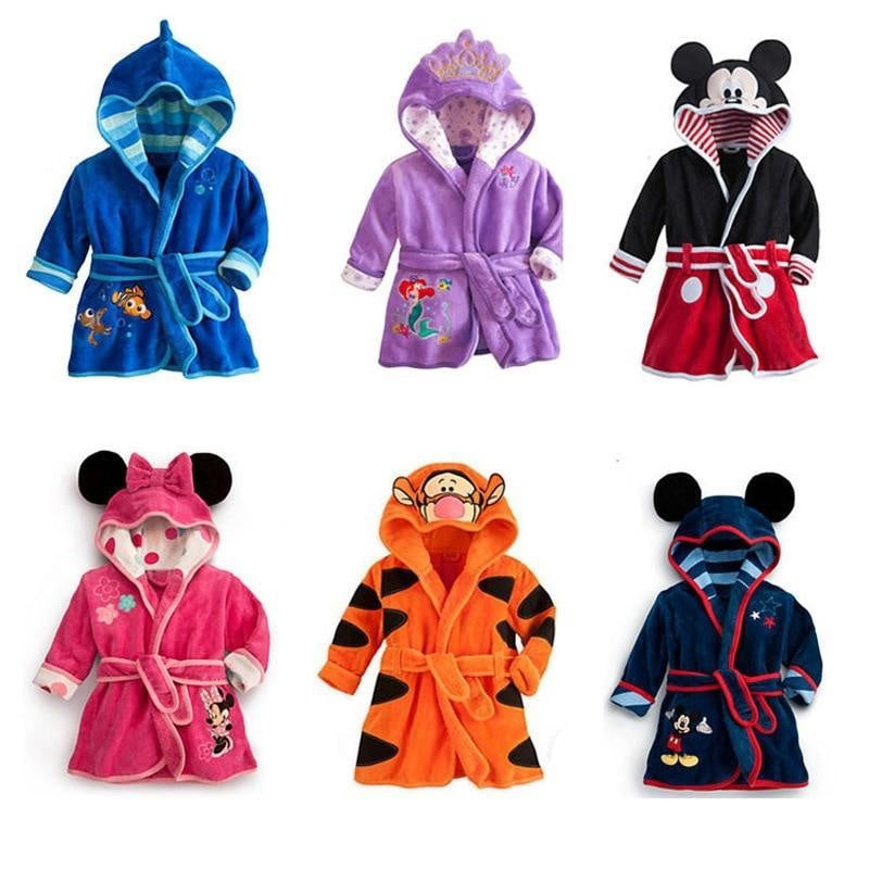 Winter Boy Girl Cartoon Robe Bathrobe Sleepwear Pajamas - MomyMall