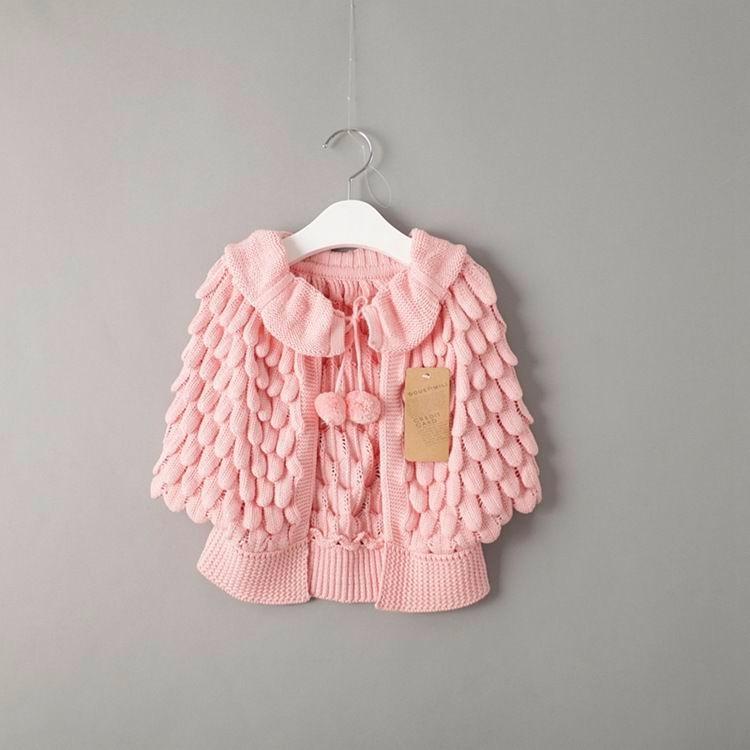 Girl Cardigan Autumn Knitting Wool Bat Sleeve Sweater 2-6Y - MomyMall