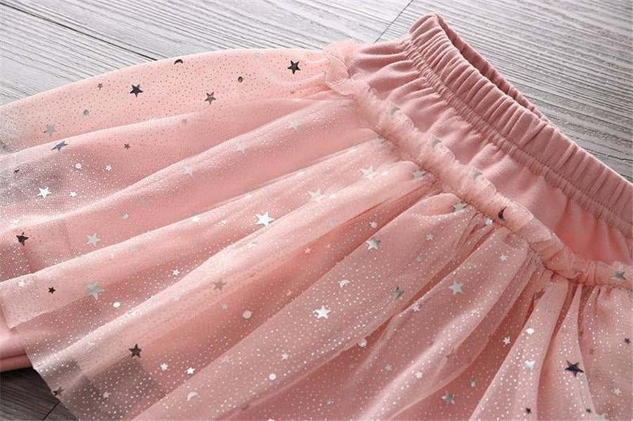 Girl Fashion Star Mesh Tutu Splice Skirt Pants Trousers