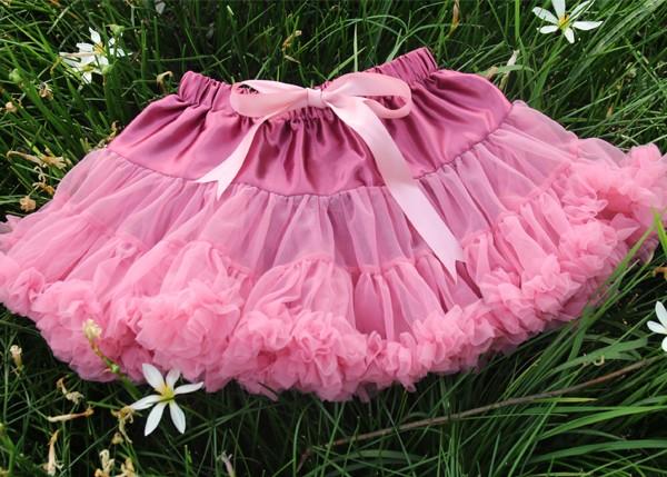 Girls Fluffy Chiffon Solid Colors Tutu Christmas Dance Skirt 2-10 Years - MomyMall