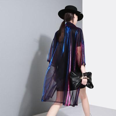 Oversized Holographic Sheer Transparent Jacket