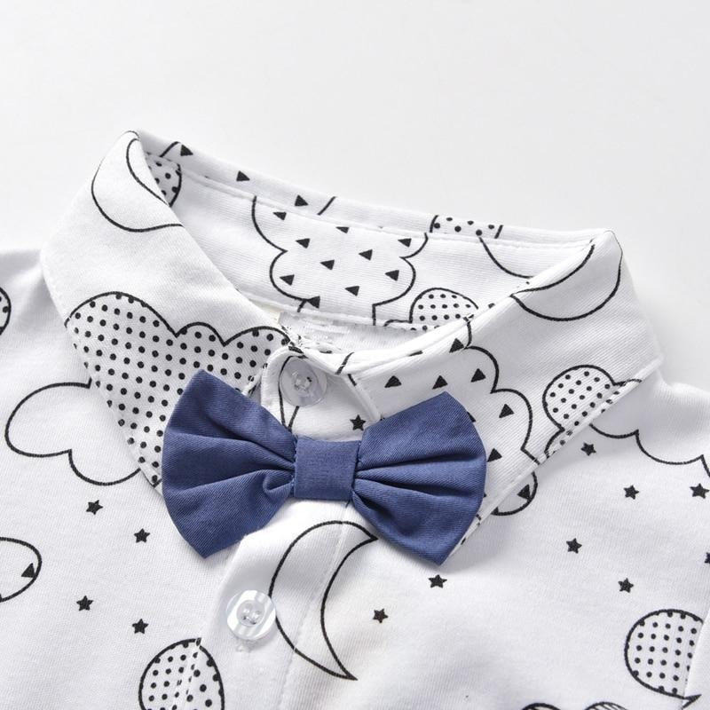 Baby Boy Formal Set Cotton Bow Gentleman Outfit 2 Pcs - MomyMall