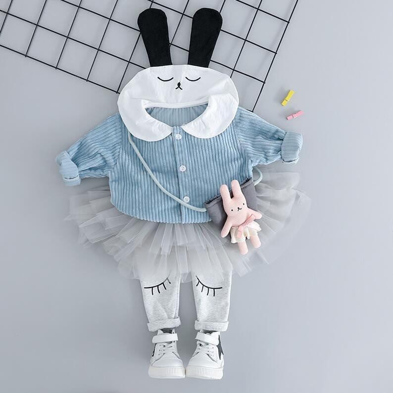 Baby Girls Clothing Sets Cartoon Rabbit Tops+Bottoms 2 Pcs