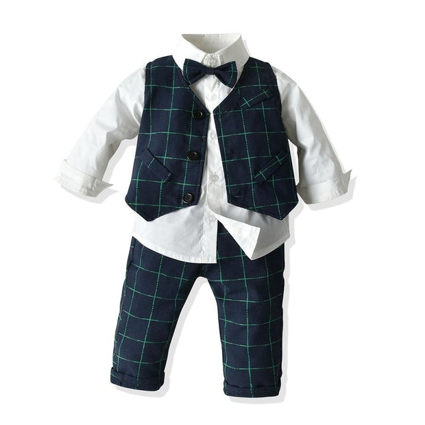 Kids Boys Formal Suits Gentleman Outfits 3Pcs Set - MomyMall