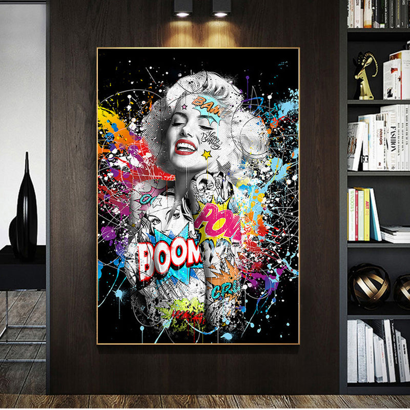 Marilyn Monroe Graffiti Canvas Print - MomyMall