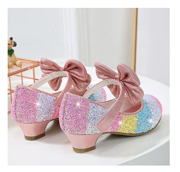Girls High Heel Princess Crystal Shoes - MomyMall