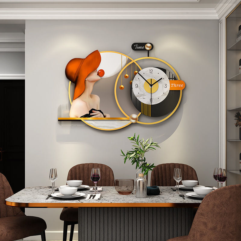 Nordic Light Luxury Net Red Clock Horloge Murale - Personnalité Moderne Creative Horloge Murale Ménage 