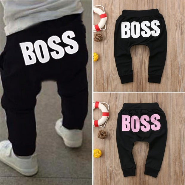 Kids Baby Boys Girls Fashion Letter Pants Trousers