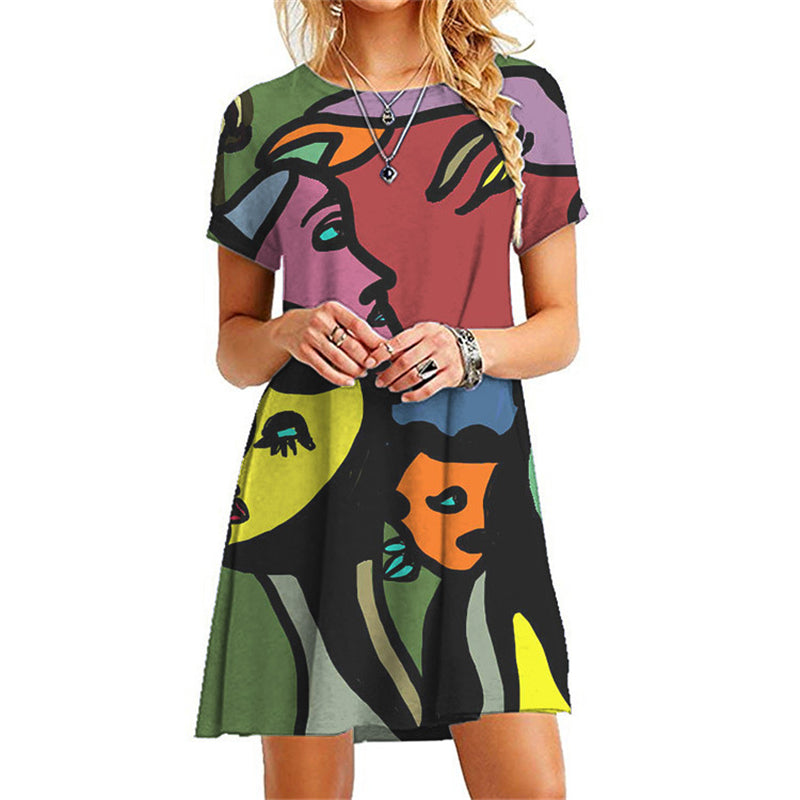 Halloween 3D Creative Print Skull Pattern Dress - MomyMall 5 / S