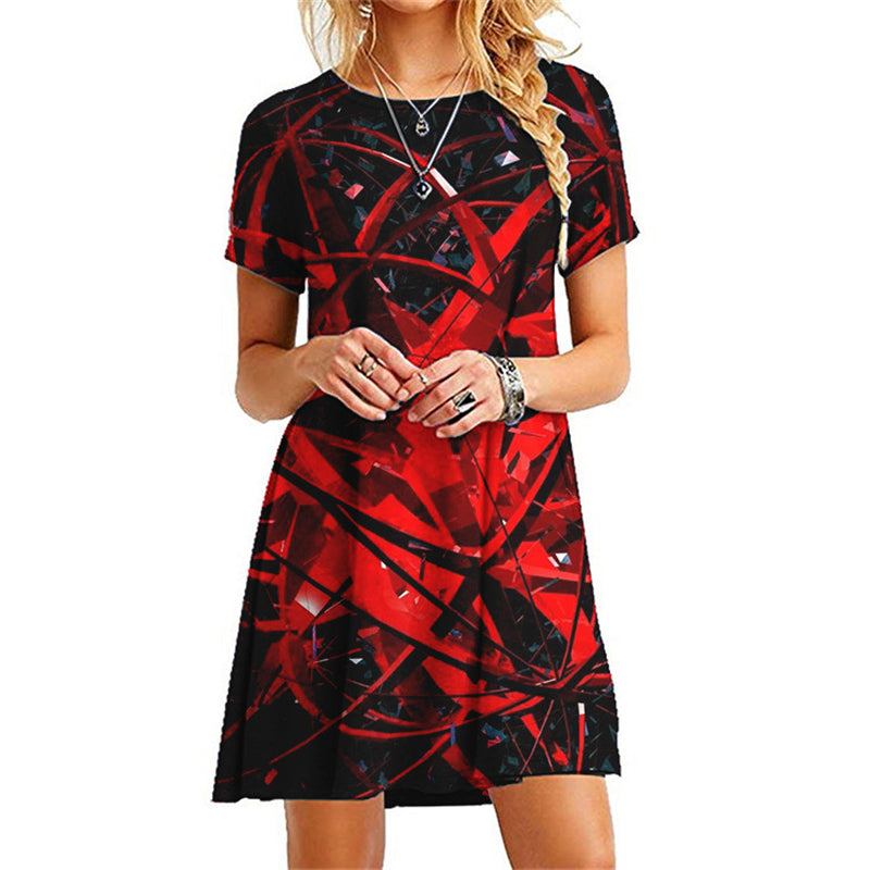 Halloween 3D Creative Print Skull Pattern Dress - MomyMall 7 / S