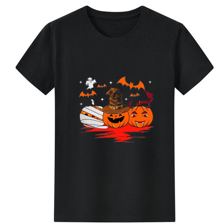 Halloween Devil Pumpkin T-shirt - MomyMall Black / S