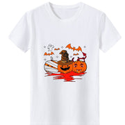 Halloween Devil Pumpkin T-shirt - MomyMall White / S