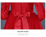 Exquisite Red Long Sleeves Flower little Girl Cheongsam Dress - MomyMall