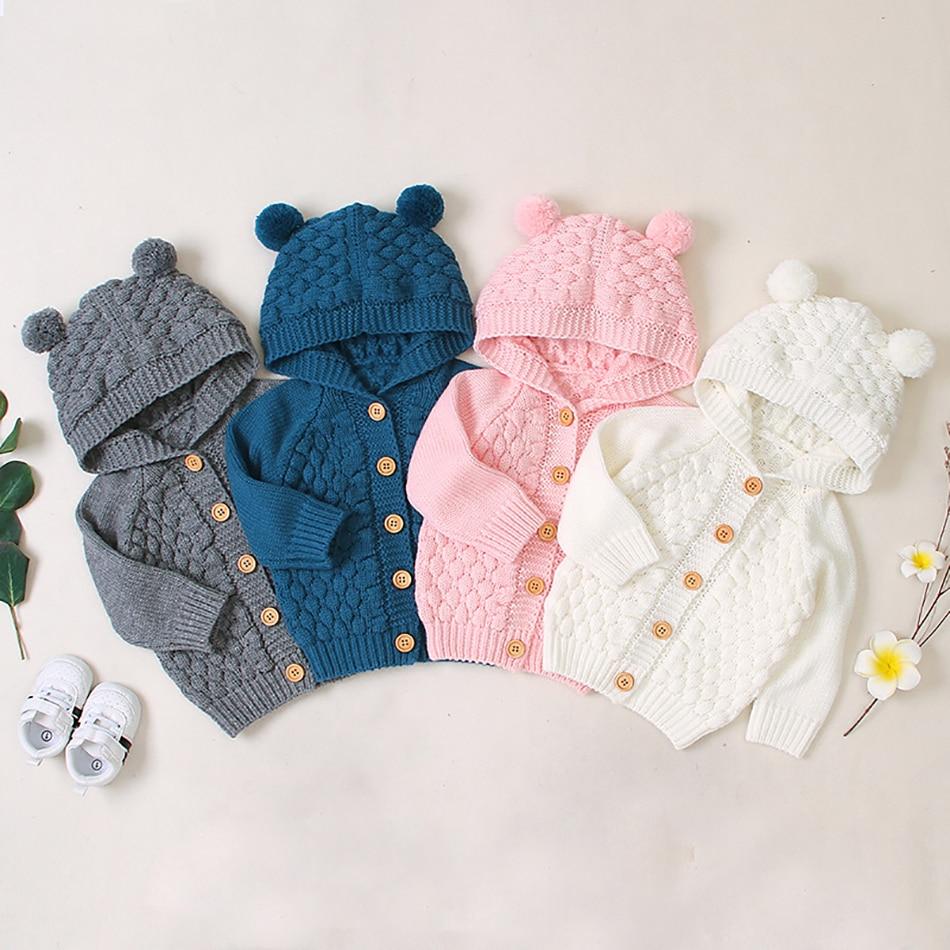 Baby Boy Girls Autumn Knitted Sweater Warm Soft Coats Outerwear - MomyMall