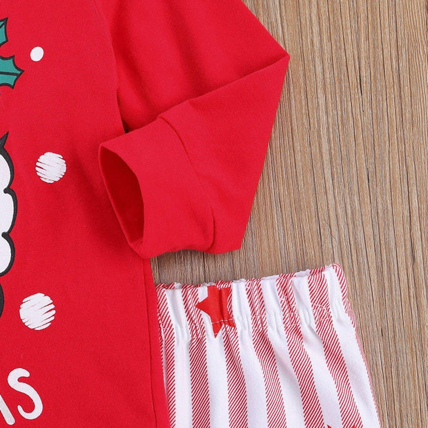 Kid Christmas Pajamas Set Santa Claus Long Sleeve Pullovers Pajamas - MomyMall