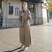 Oversized Double Breasted Long Trench Coat With Belt