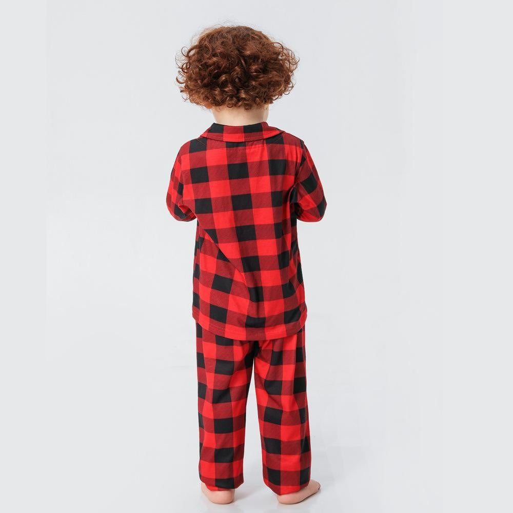 Christmas Family Matching Pajamas Long Sleeve Red Plaid Sets - MomyMall