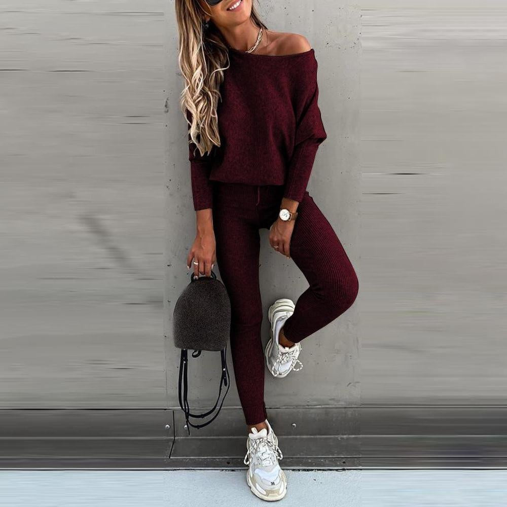 Long Sleeve Rib Knit Basic Co-Ord