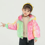 Girl Rainbow Colorful Glossy Down Cotton Jacket Candy Warm Coat - MomyMall style 3 / 6-12M