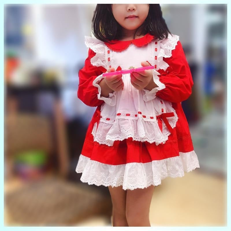 Toddler Kids Baby Girl Peter Pan Collar Lolita Little Girl Dresses 1-7 Years - MomyMall