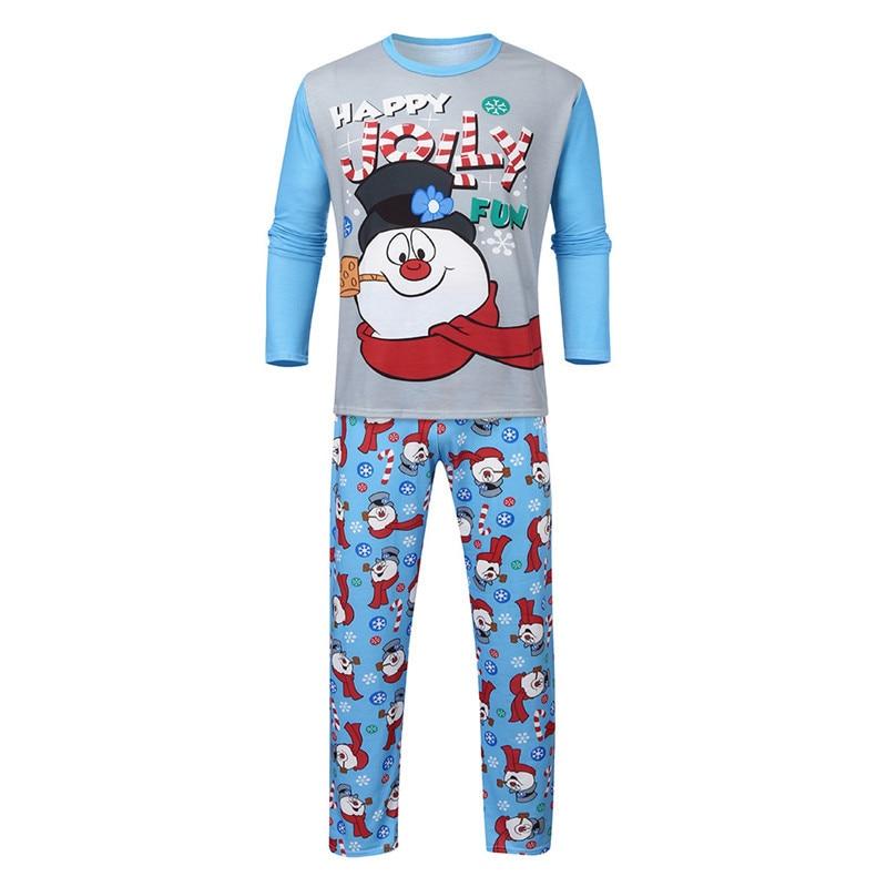 Family Matching Christmas Pajamas Snowman Print Warm Sleepwear - MomyMall