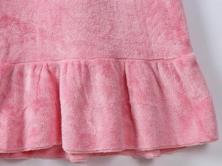 Winter Girls Boy Bathrobe Flannel Pajamas 2-12Y Hooded Sleepwear