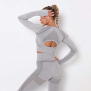 Long Sleeve Seamless Quick Dry Gym Crop Top