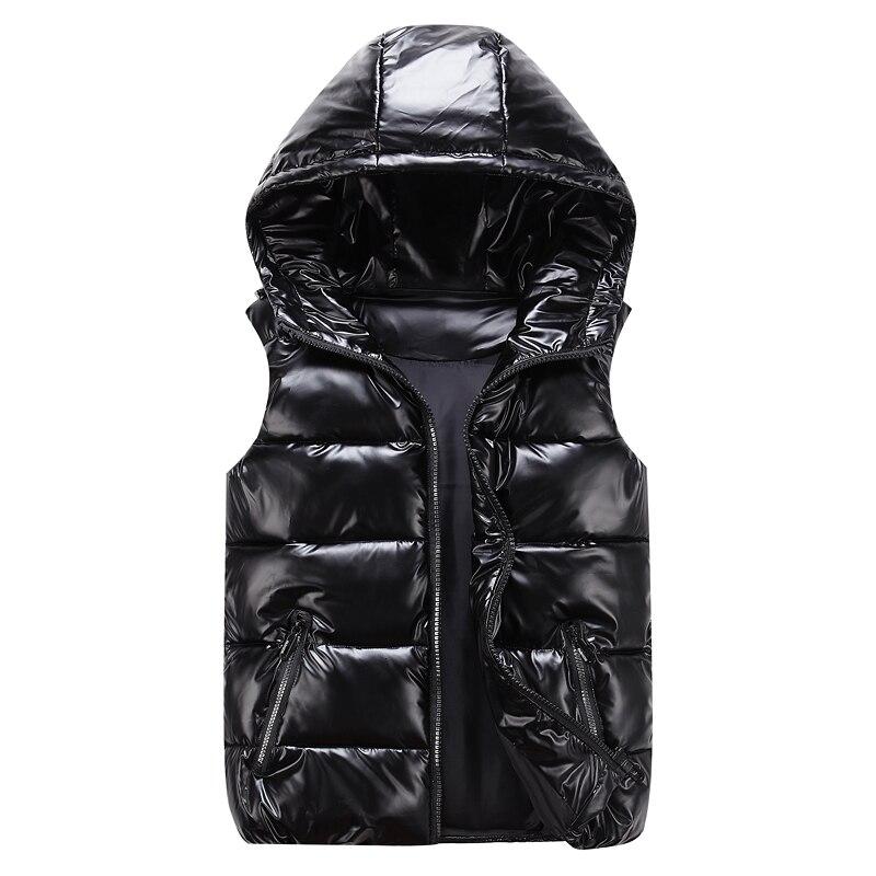 Plus Size High Shine Hodded Puffer Vest