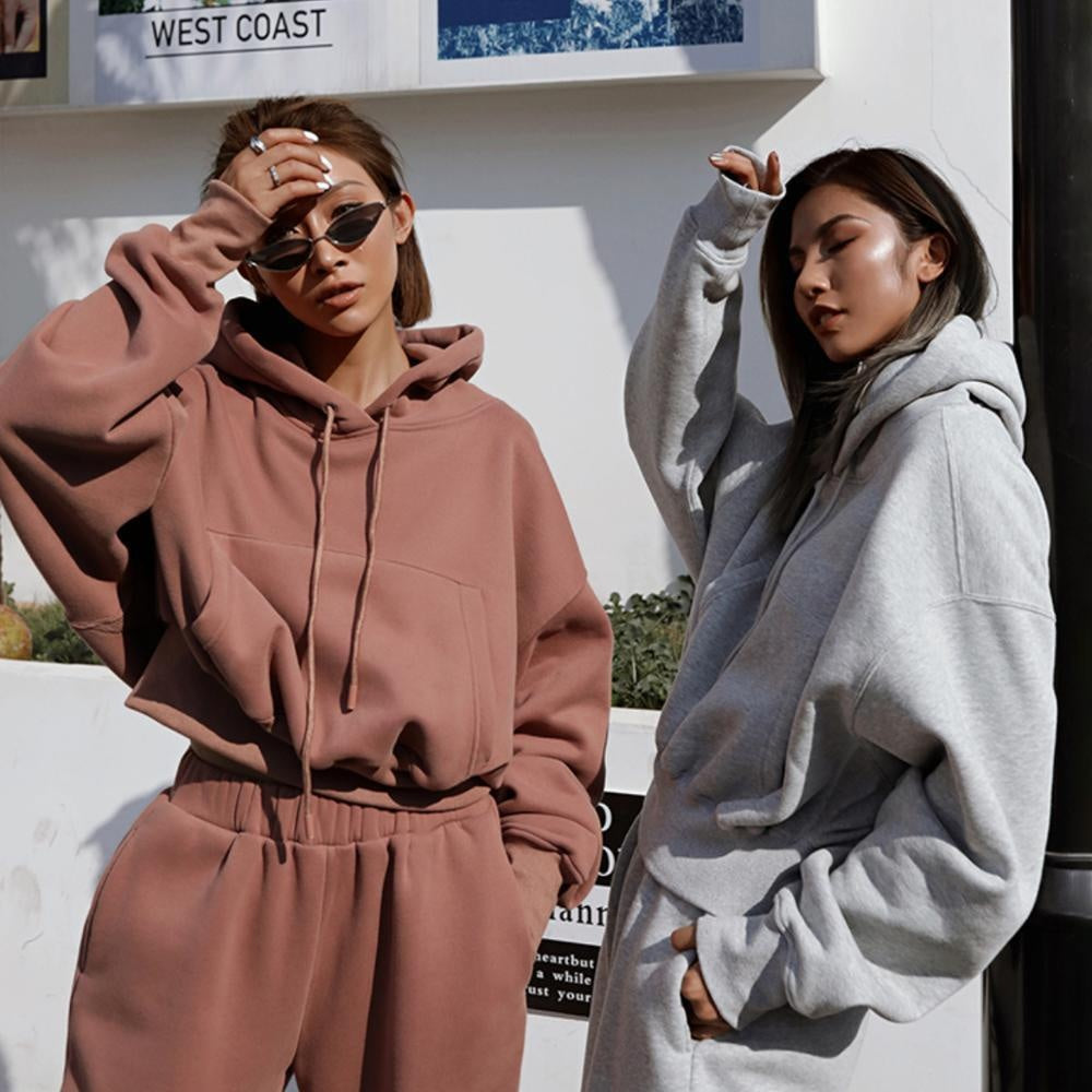 Basic Oversized Hoodie & Jogger Tracksuit Set