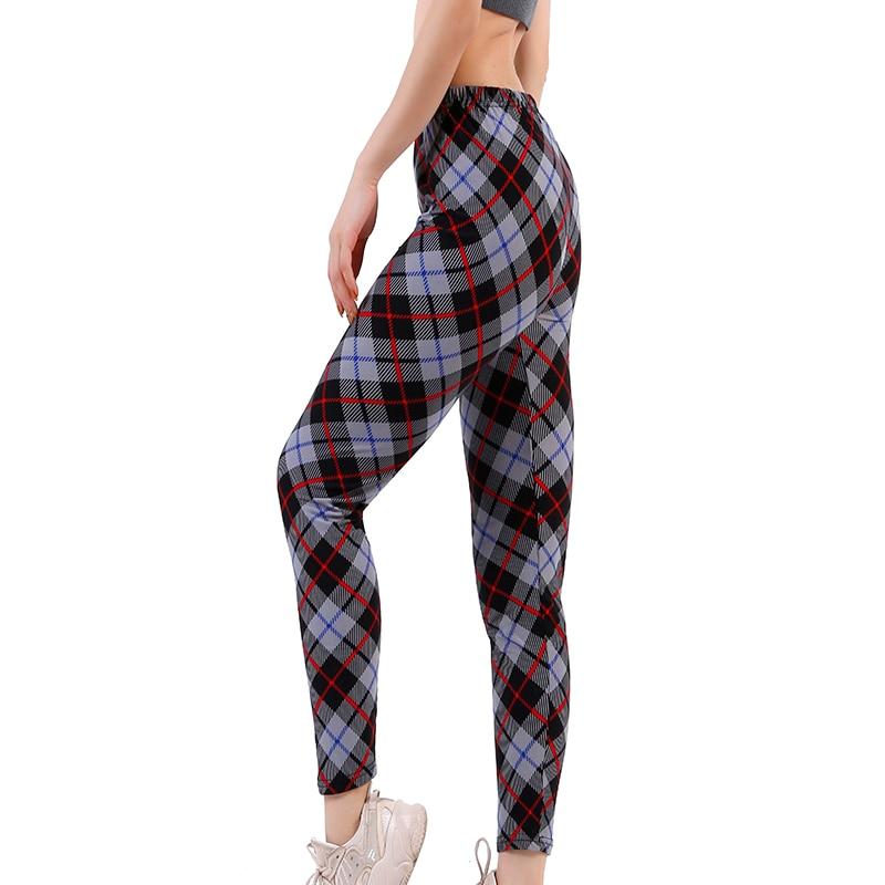 Stretchy Plaid Fitness Leggings