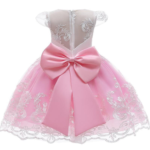 Girl Embroidery Unicorn Big Bow Princess Wedding Party Dresses - MomyMall