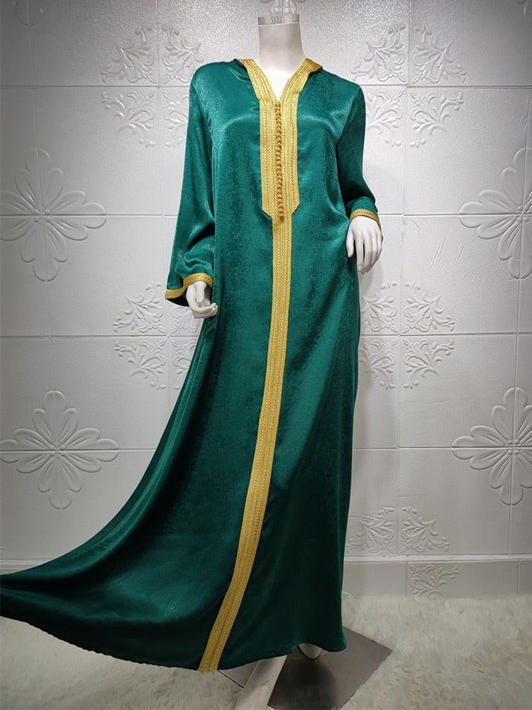 Moroccan Kaftan Hooded Robe - MomyMall