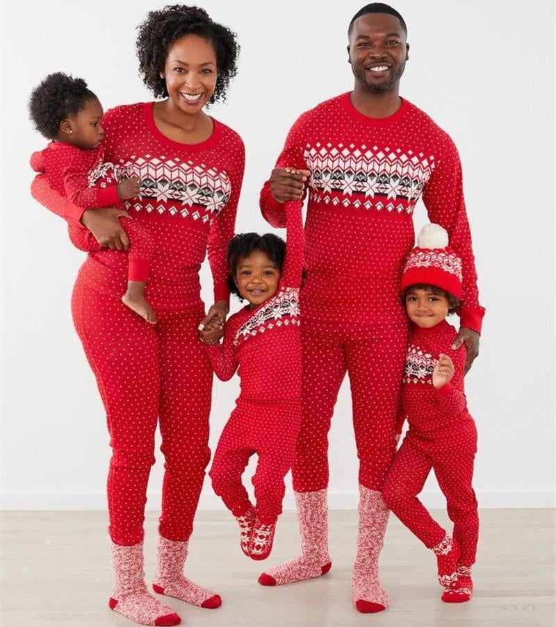 Family Matching Christmas Family Look Print Home Pajamas - MomyMall