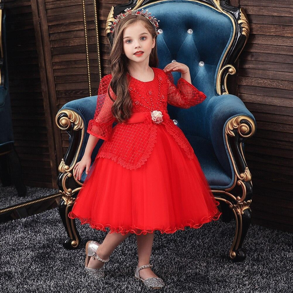 Kids Flower Girl Dress Evening Princess Party Wedding Dresses 3-12 Years - MomyMall