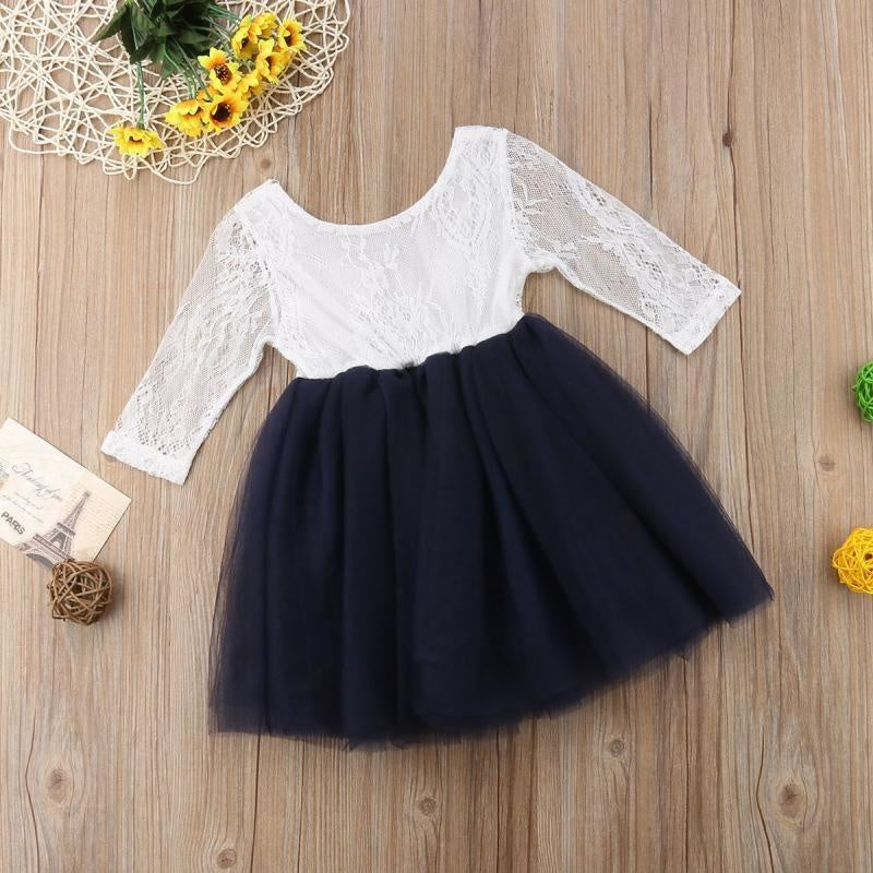 Kids Girls Flower Lace Tutu Dress 1-6 Years