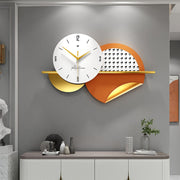 Horloge murale d'art créatif nordique - Grande horloge de décoration murale en métal de luxe 