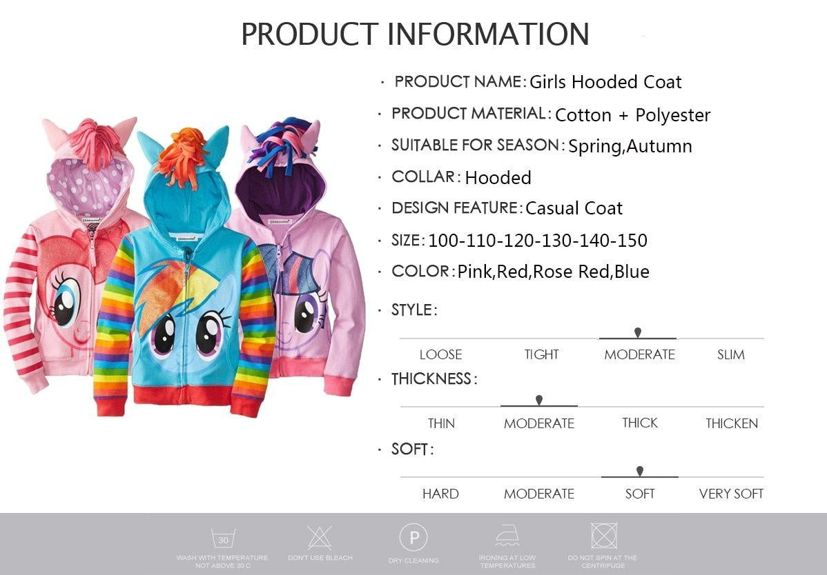 Kids Girls Spring Casual Pony Coats - MomyMall