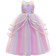 Girl Rainbow Unicorn Dress Party Easter Dress Up Costume 3-12 Years - MomyMall PURPLE - ONLY DRESS / 3-4 Years