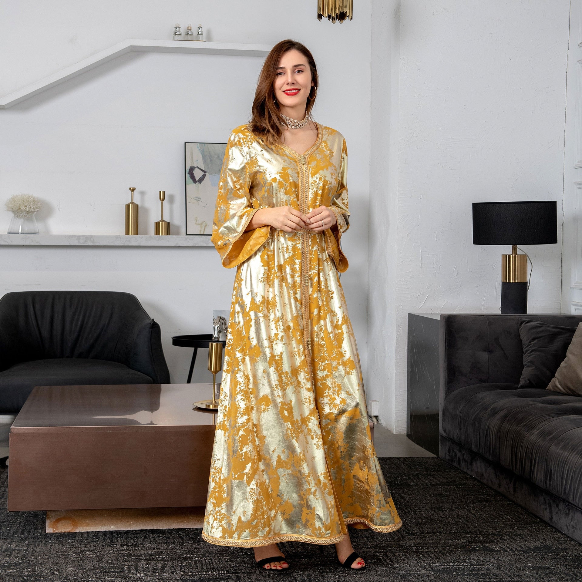 Morocco Caftan Siskakia Loose Ethnic Maxi Dresses - MomyMall