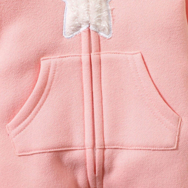 Baby Girls Winter Warm Jumpsuit Thick Romper Outfits Soft Zipper Pockets - MomyMall