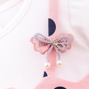 Baby Girls Dress Autumn Dot Pattern Pageant Sundress Leisure Fake 2 Pcs 0-4Years - MomyMall