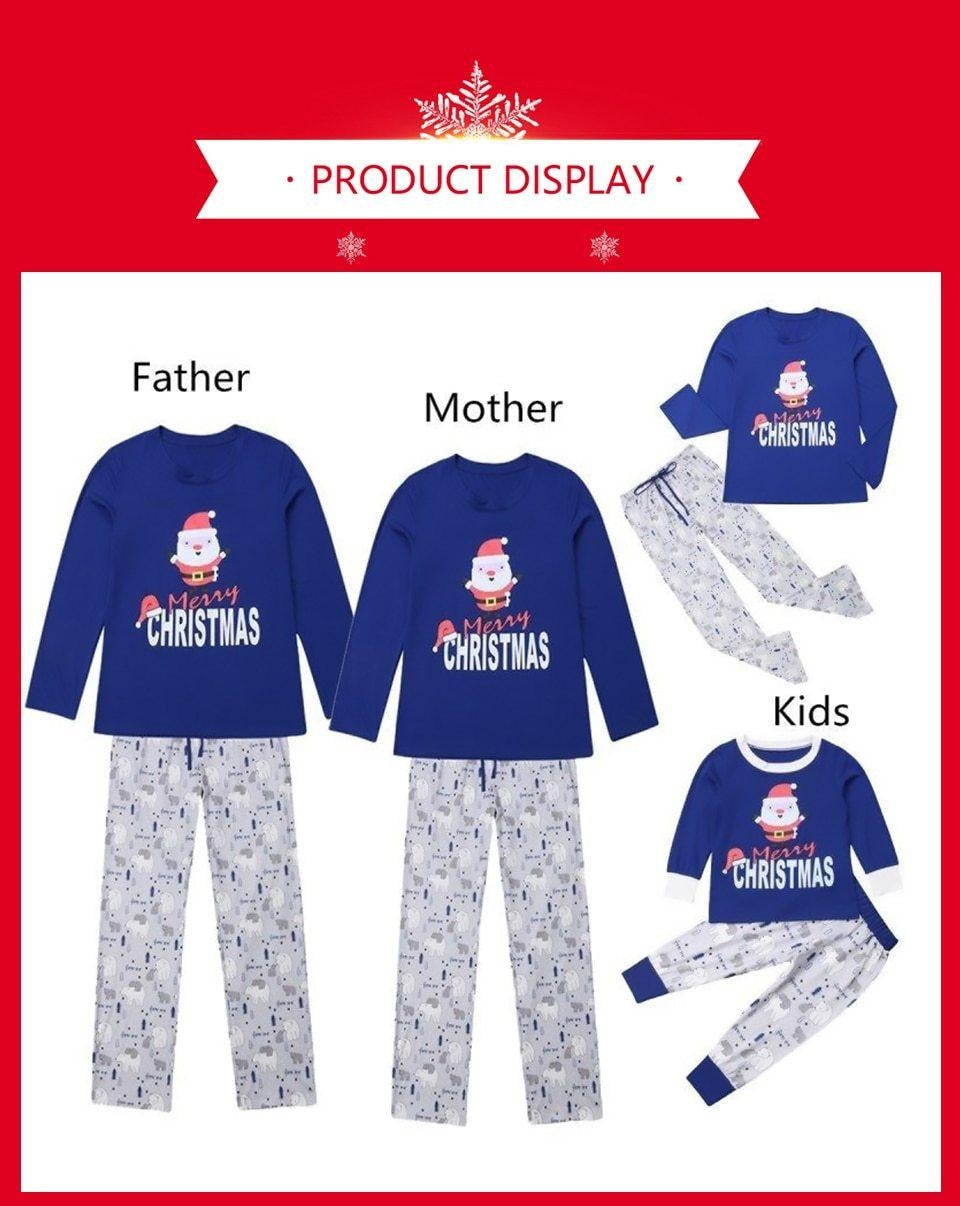 Family Christmas Pajamas Family Matching Adult Women Kids Outfit Sleepwear - MomyMall