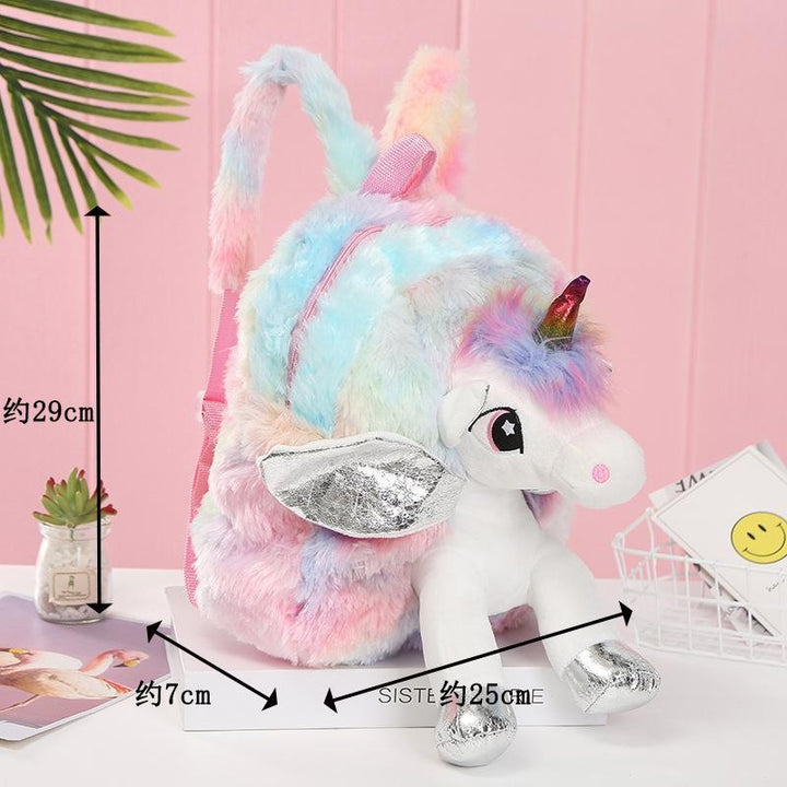 Girl Unicorn Bag 3D Zipper Toy Doll Backpack For Kidergarten - MomyMall