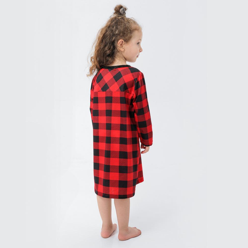 Christmas Family Matching Pajamas Long Sleeve Red Plaid Sets - MomyMall